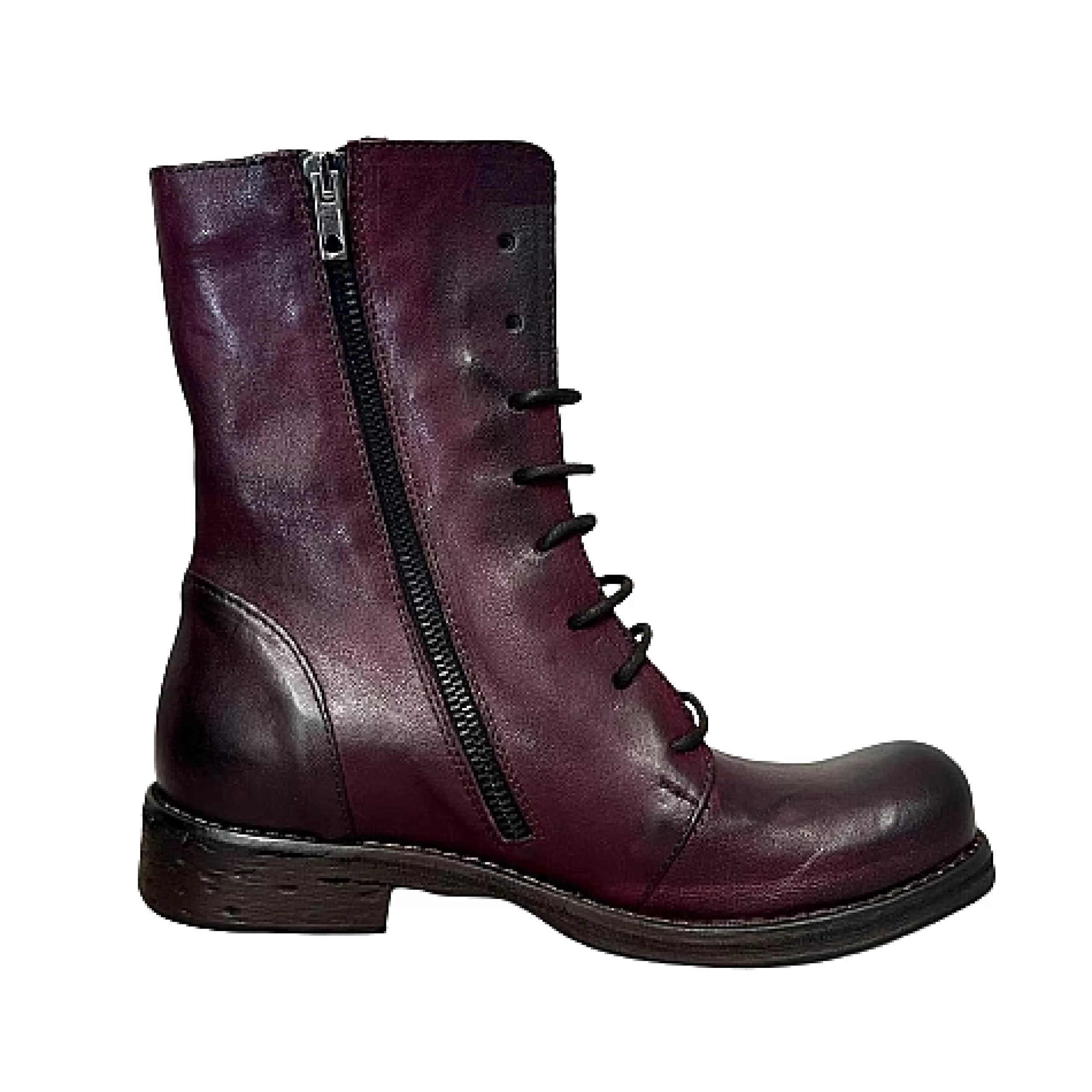 Anfibio In Pelle Tuffata Bordeaux Cucito Blake*Scarpe di Maremma Cheap