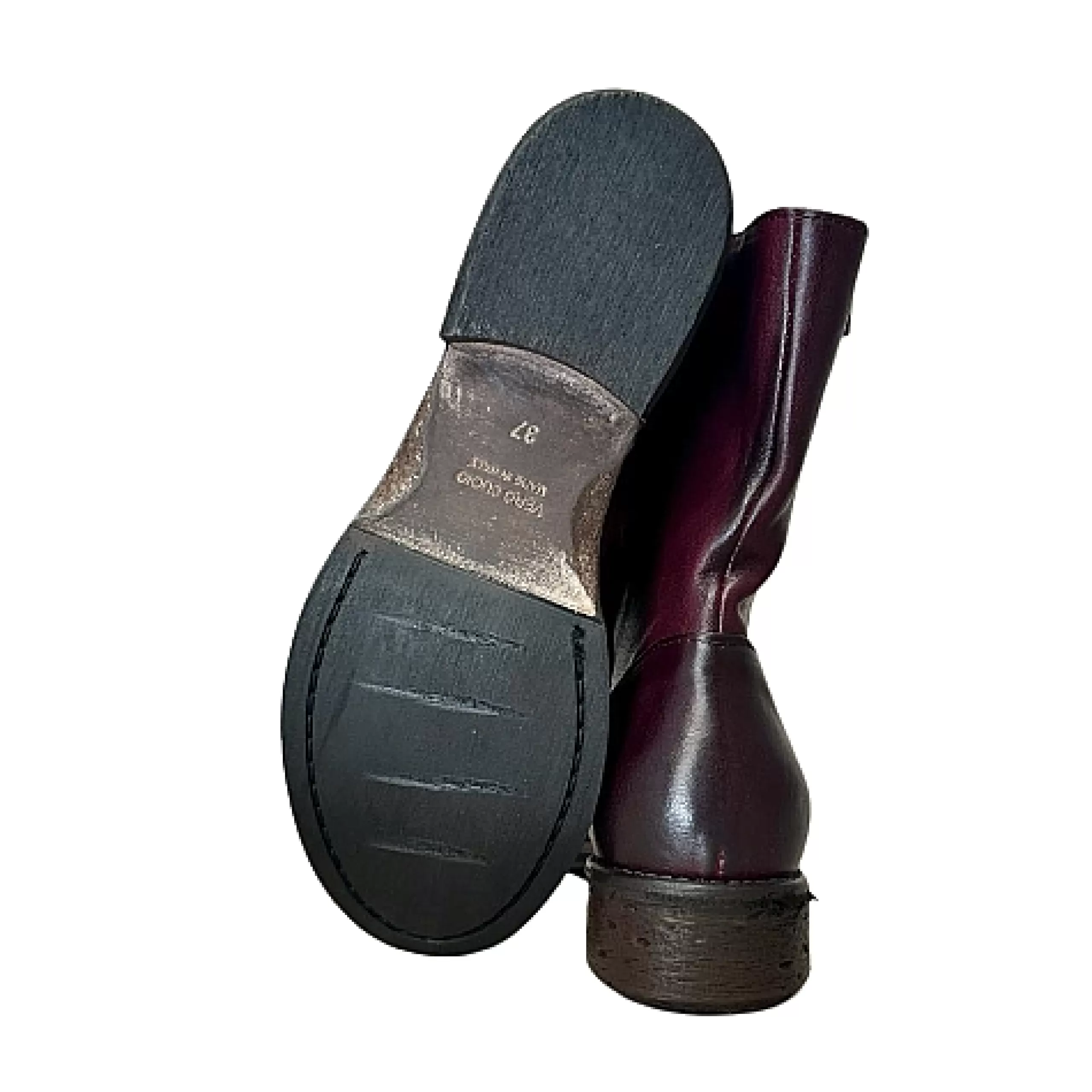 Anfibio In Pelle Tuffata Bordeaux Cucito Blake*Scarpe di Maremma Cheap