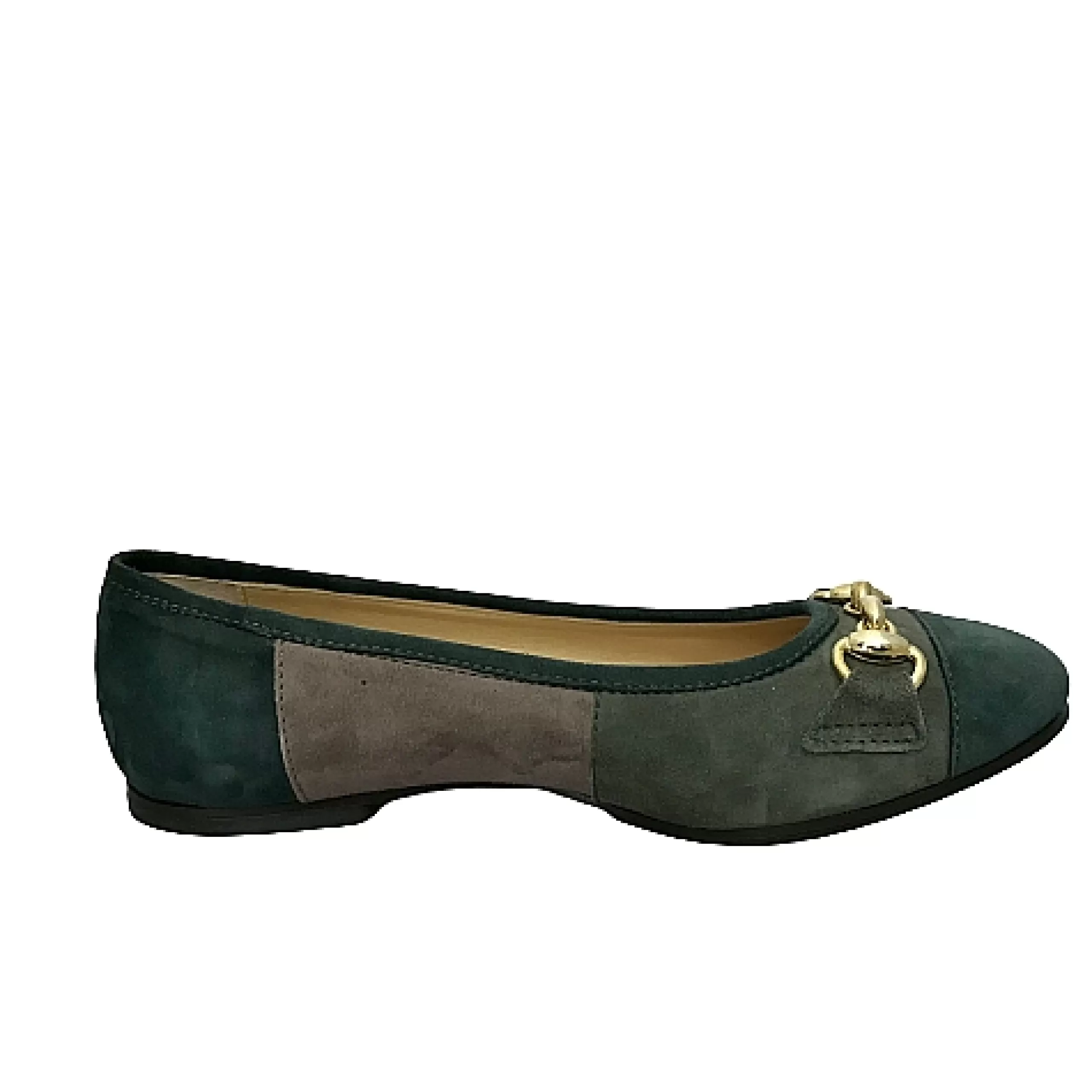 Ballerina Camoscio Verde Con Morsetto*Scarpe di Maremma Hot