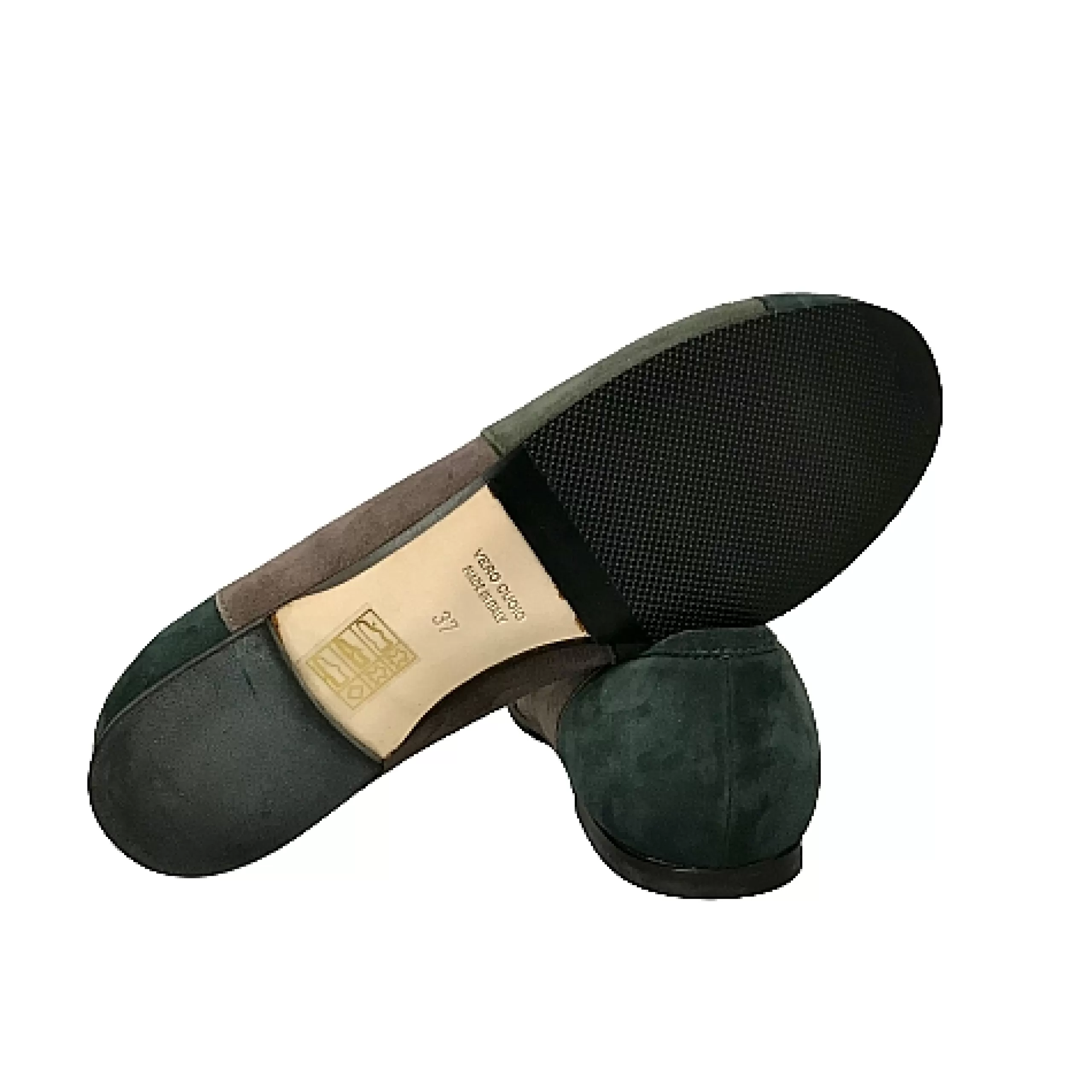 Ballerina Camoscio Verde Con Morsetto*Scarpe di Maremma Hot