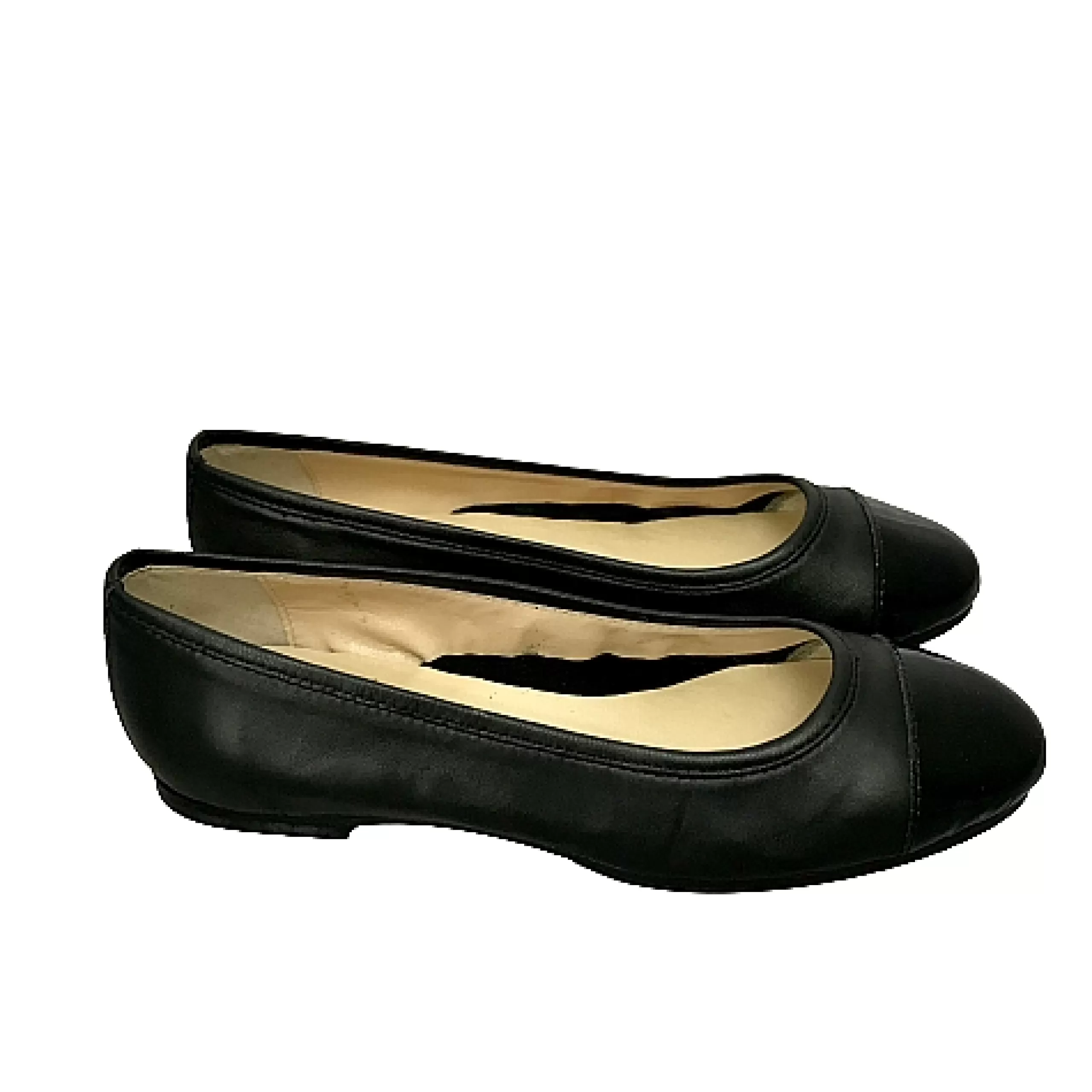 Ballerina In Pelle Nera Con Punta Vernice*Scarpe di Maremma Online