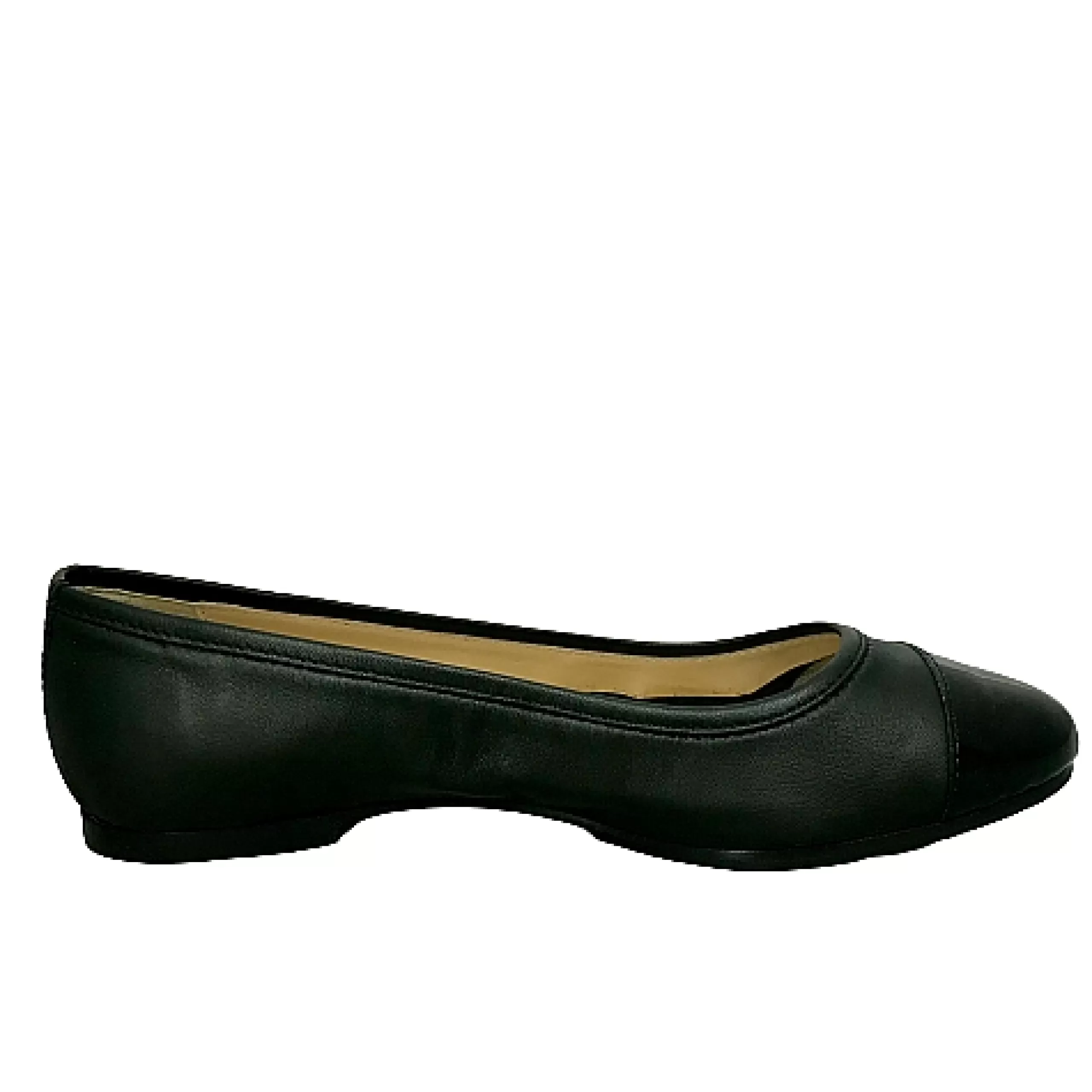 Ballerina In Pelle Nera Con Punta Vernice*Scarpe di Maremma Online