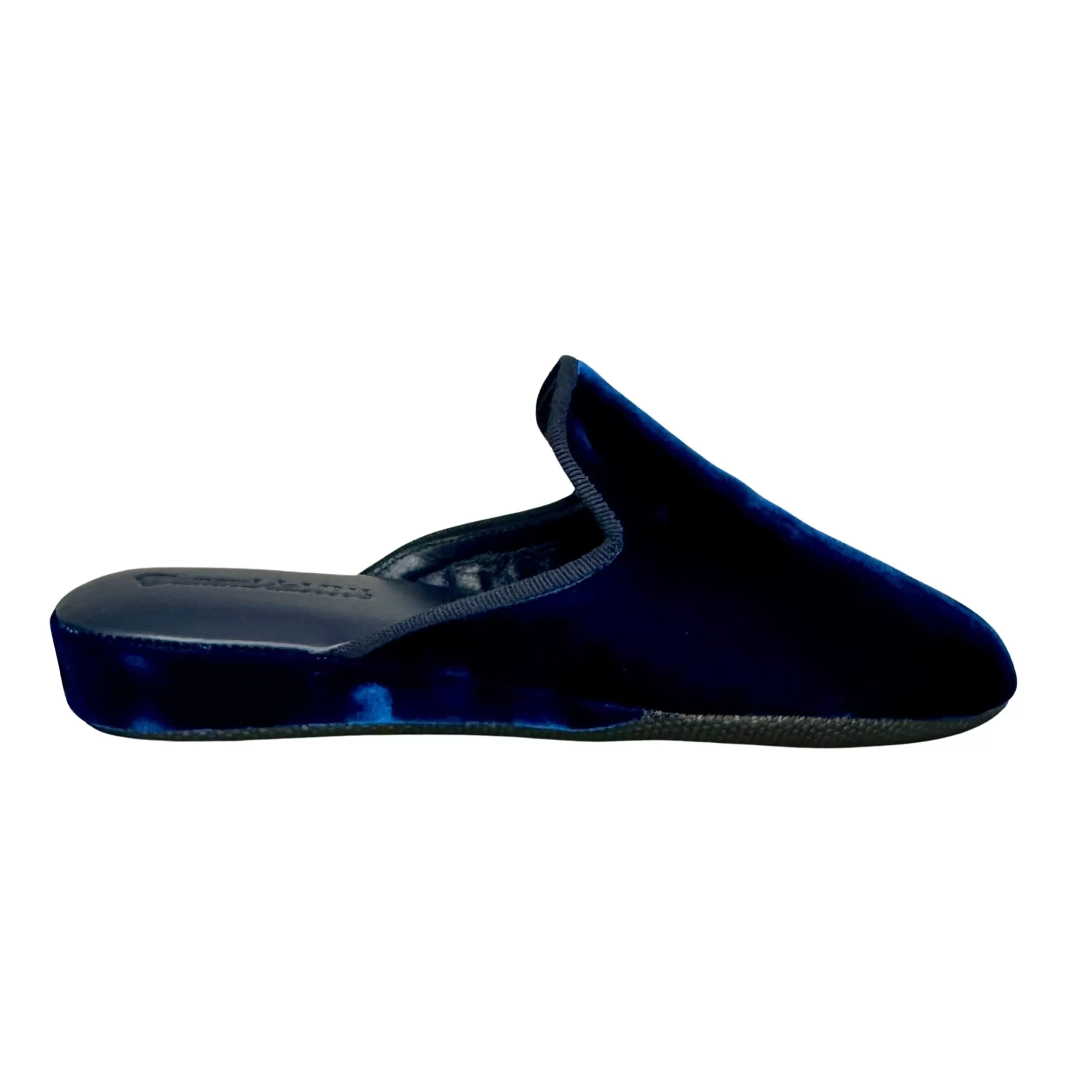 Ciabatta / Scendiletto In Pelle Velluto Blu*Scarpe di Maremma Discount