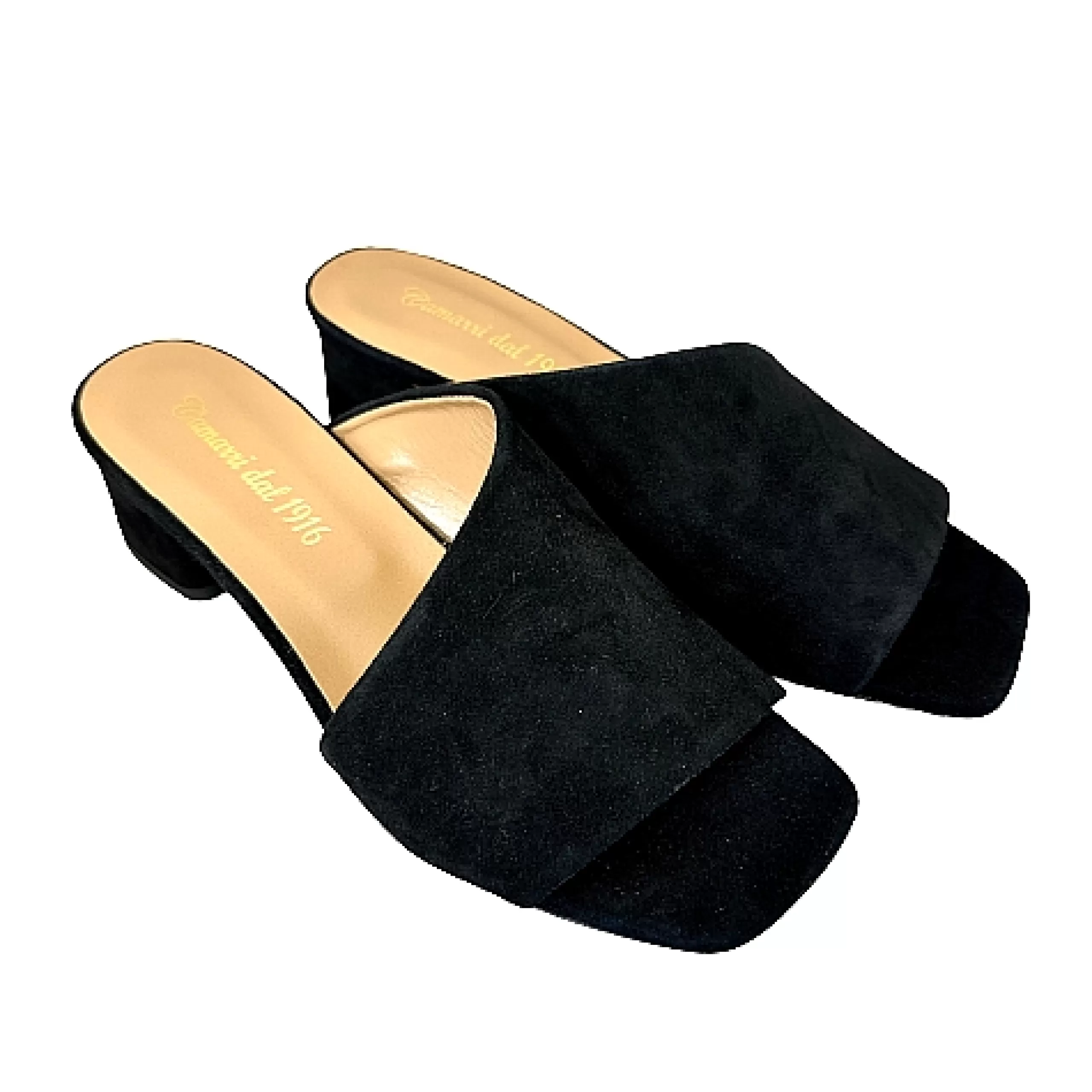 Ciabatta Artigianale In Camoscio Nero*Scarpe di Maremma Sale