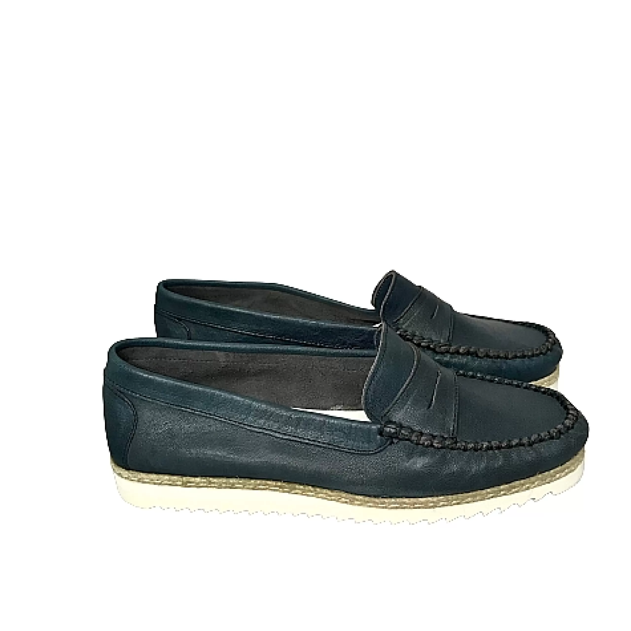 Mocassino Artigianale Estivo Blu*Scarpe di Maremma Best Sale