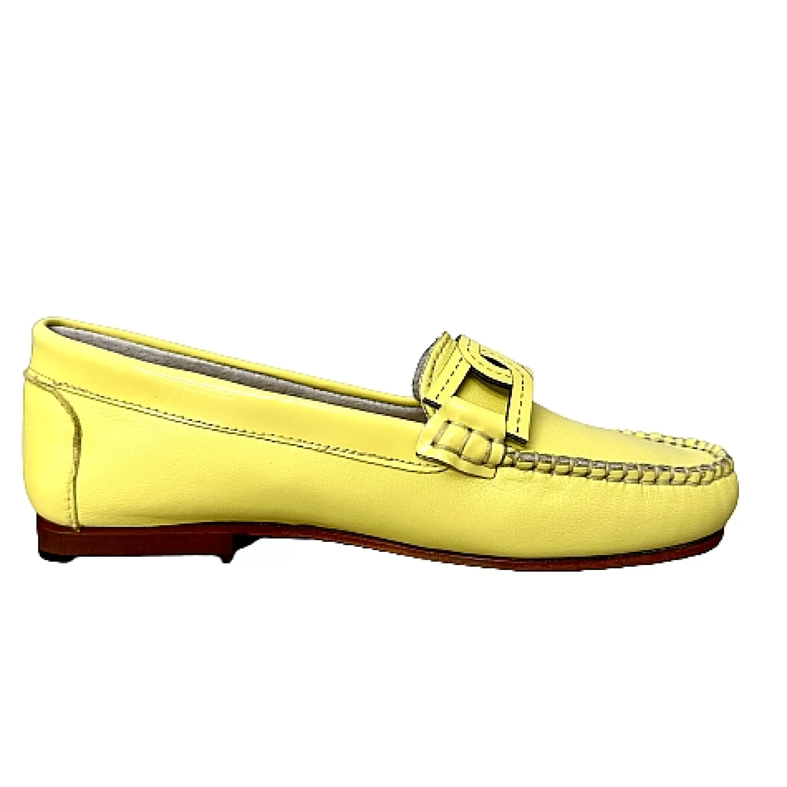 Mocassino Artigianale In Pelle E Vernice Giallo*Scarpe di Maremma Flash Sale