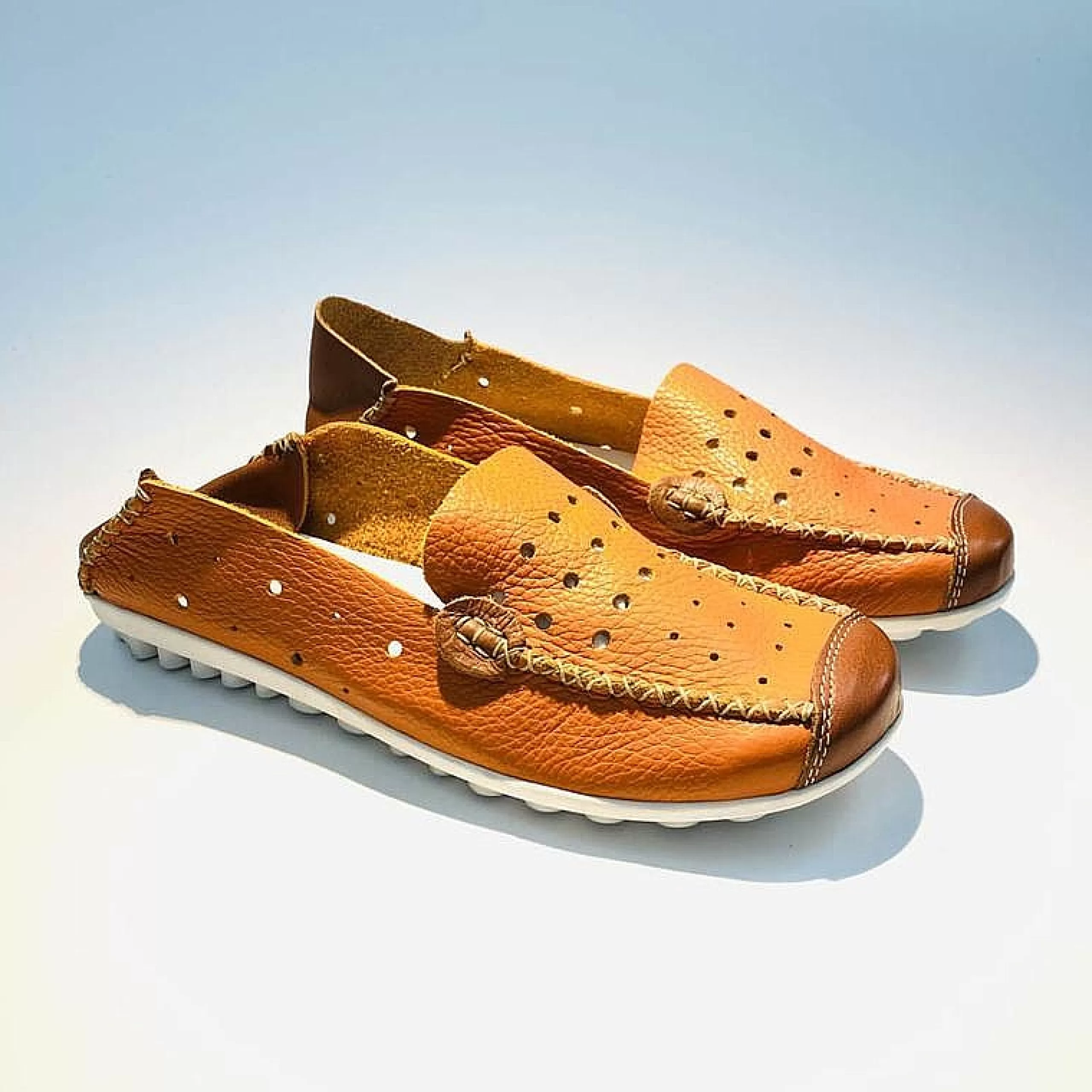 Mocassino In Pelle Arancione*Scarpe di Maremma Shop