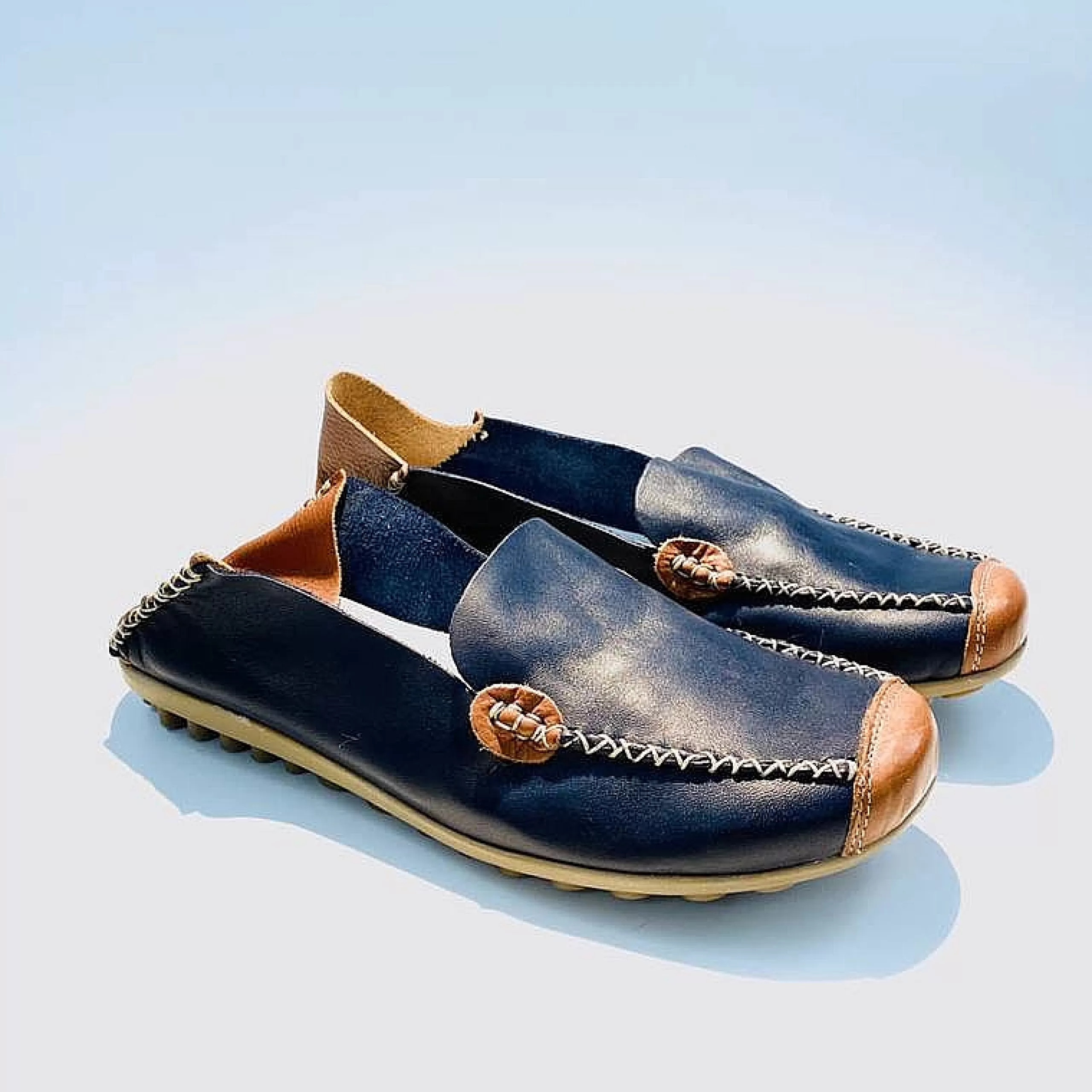 Mocassino In Pelle Blu*Scarpe di Maremma Discount