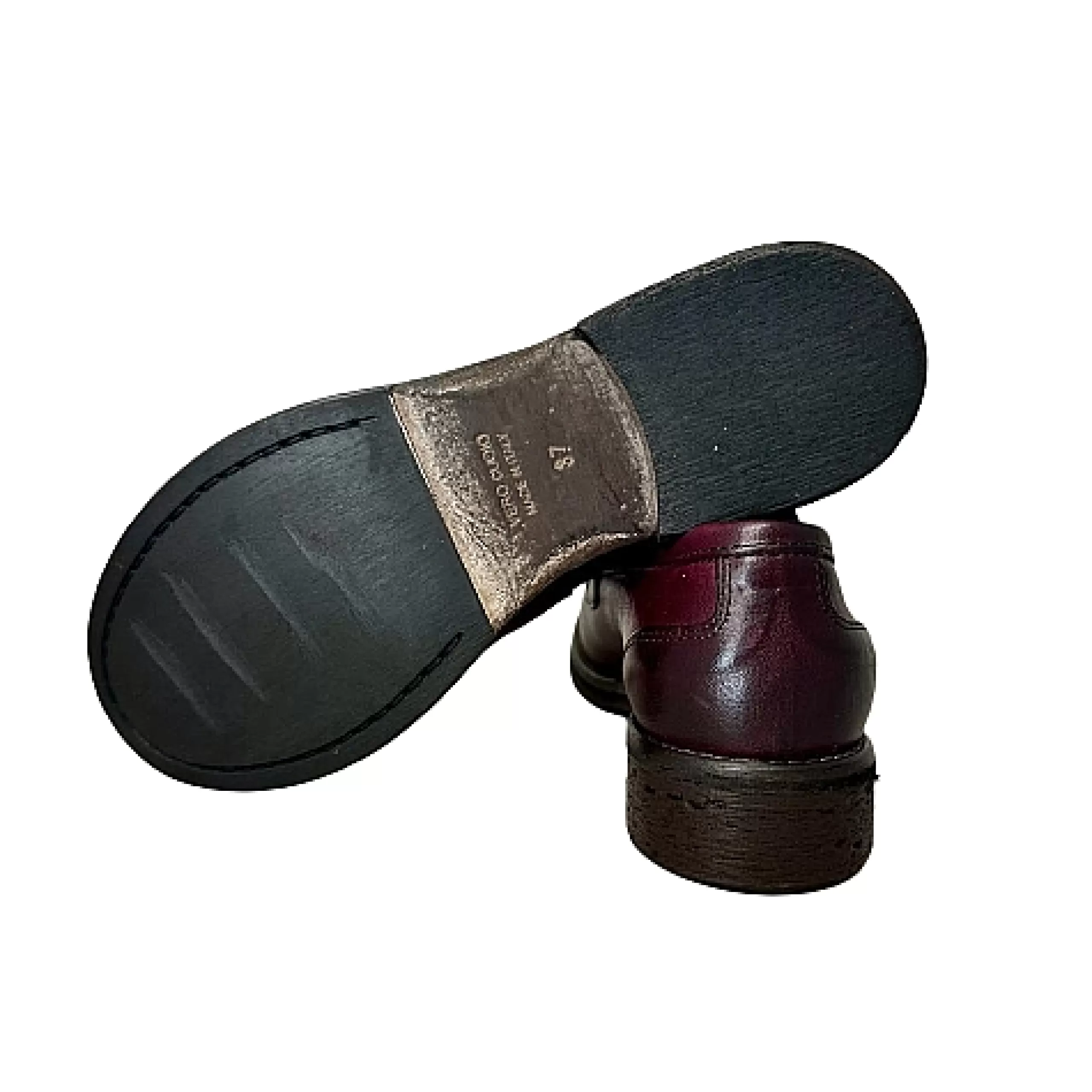 Mocassino In Pelle Tuffata Bordeaux Cucito Blake*Scarpe di Maremma Discount