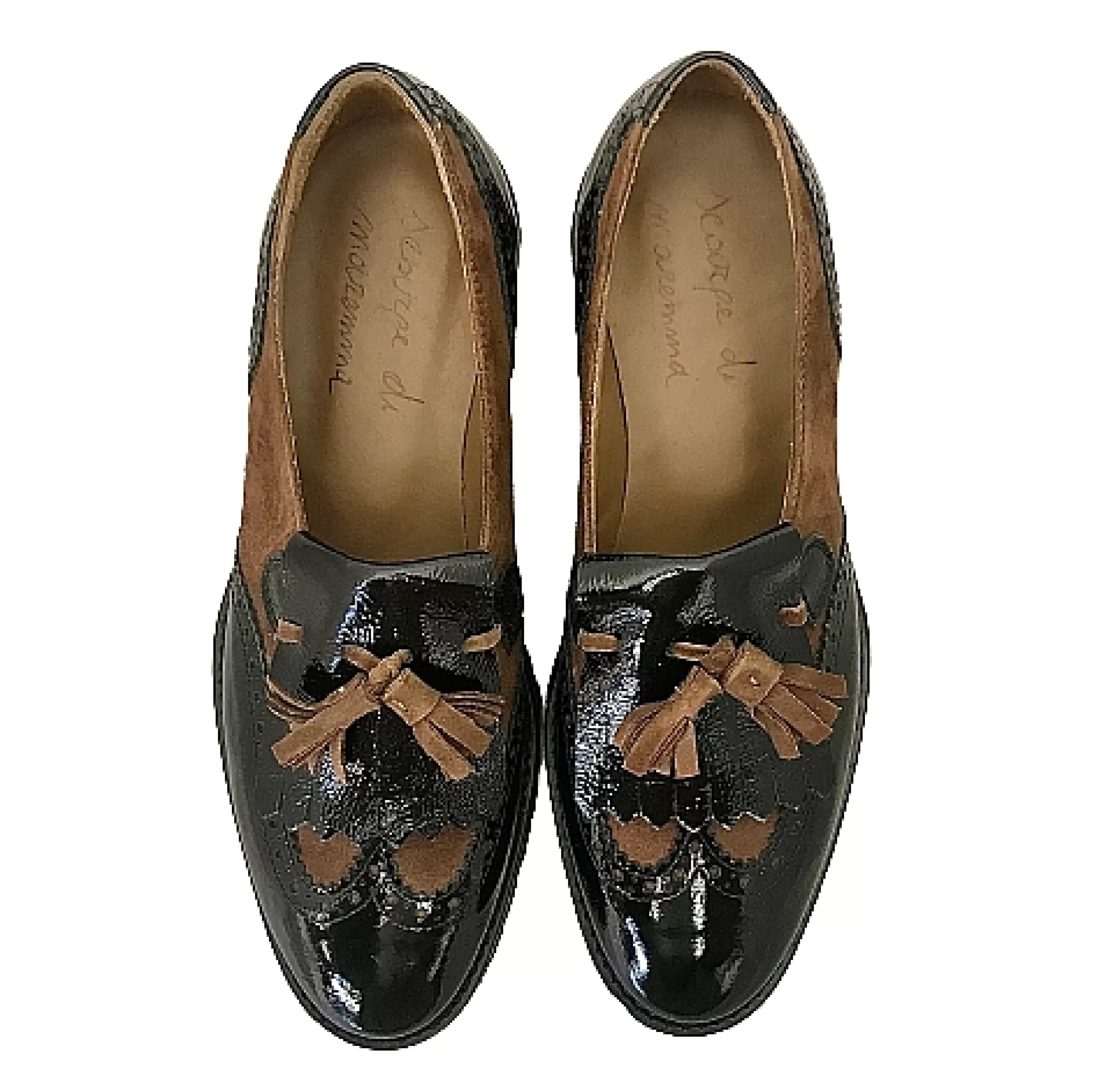 Mocassino Vernice Nera E Camoscio Marrone*Scarpe di Maremma Flash Sale