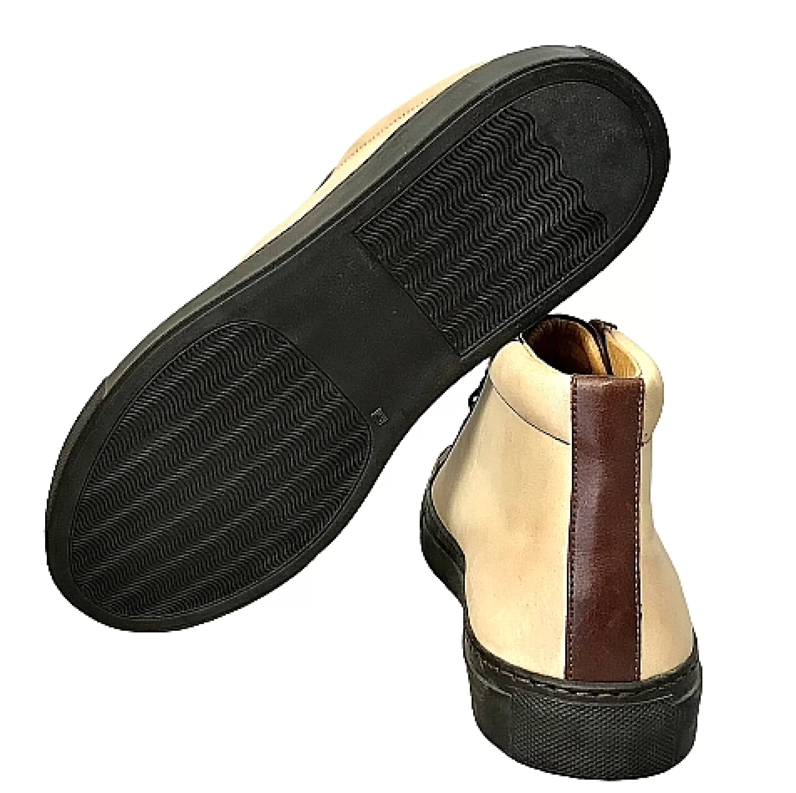 Sneakers Artigianale Alta In Pelle Bicolore*Scarpe di Maremma Shop