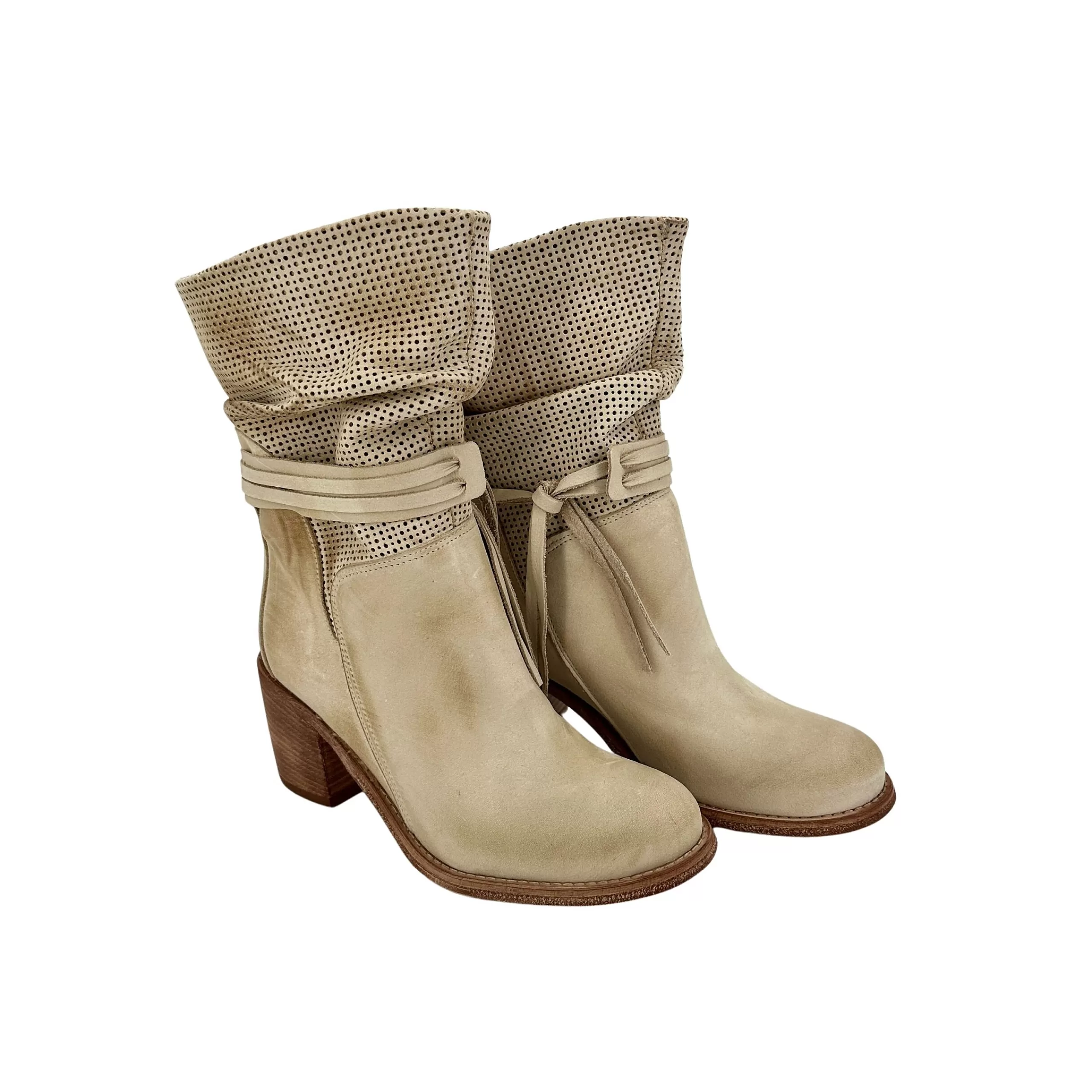 Stivale Artigianale In Pelle Nabuk Beige*Scarpe di Maremma Sale